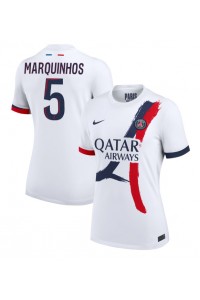 Paris Saint-Germain Marquinhos #5 Jalkapallovaatteet Naisten Vieraspaita 2024-25 Lyhythihainen